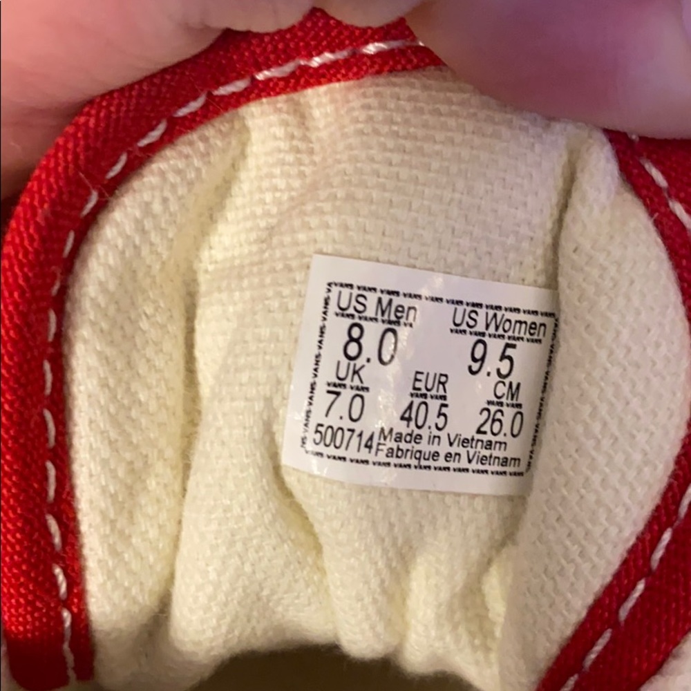 Red Vans - Picture 5 of 5